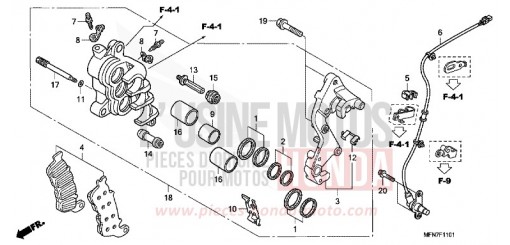 MACHOIRE DE FREIN AVANT D. (CB1000RA) CB1000RAC de 2012